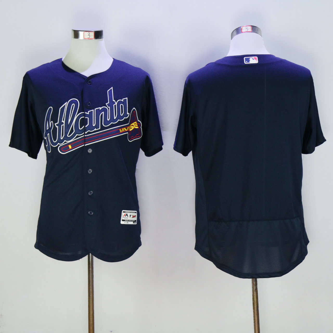 Men Atlanta Braves Blank Blue Elite MLB Jerseys